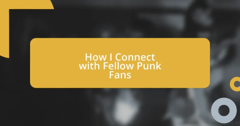 How I Connect with Fellow Punk Fans