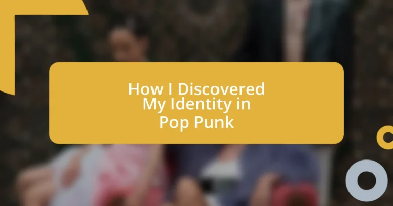 How I Discovered My Identity in Pop Punk