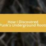 How I Discovered Punk’s Underground Roots