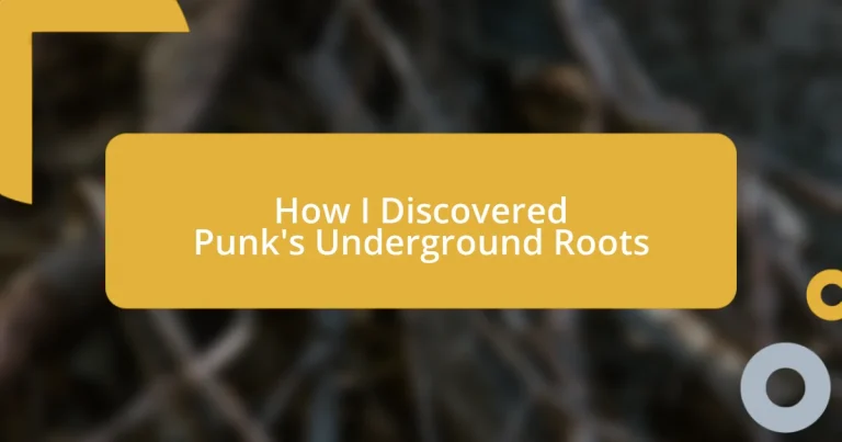 How I Discovered Punk’s Underground Roots