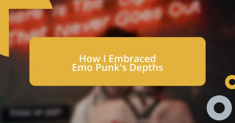 How I Embraced Emo Punk’s Depths