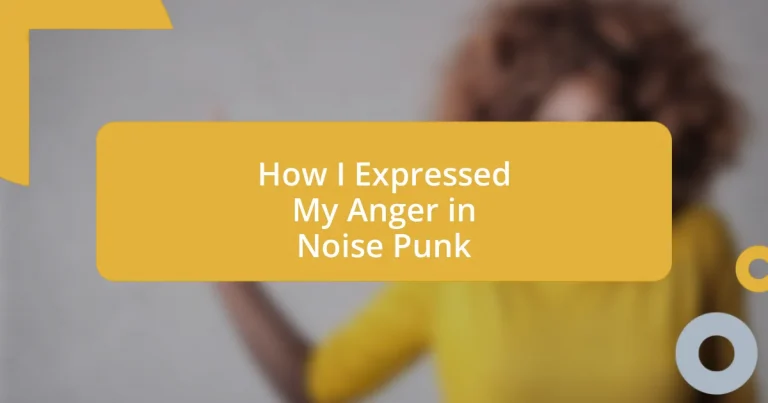 How I Expressed My Anger in Noise Punk