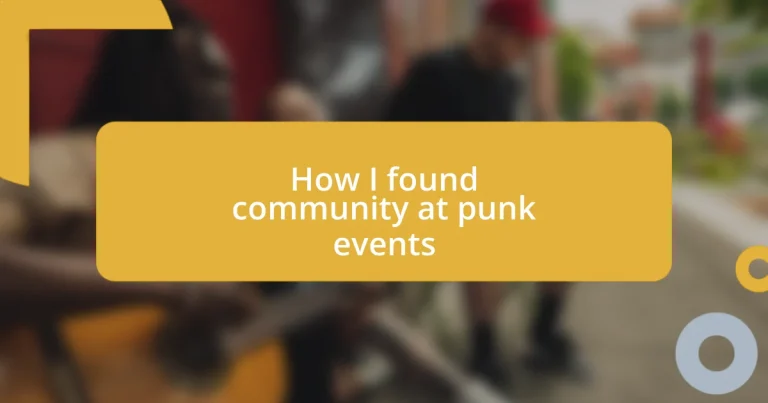 How I found community at punk events