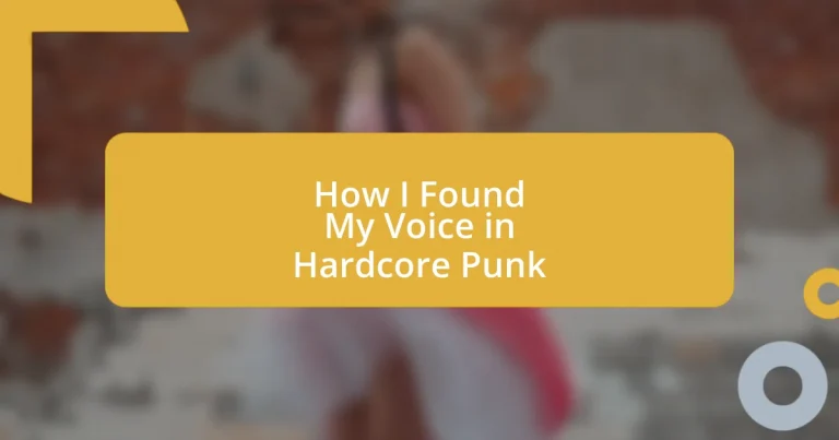 How I Found My Voice in Hardcore Punk