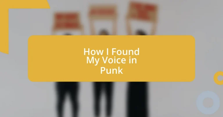 How I Found My Voice in Punk