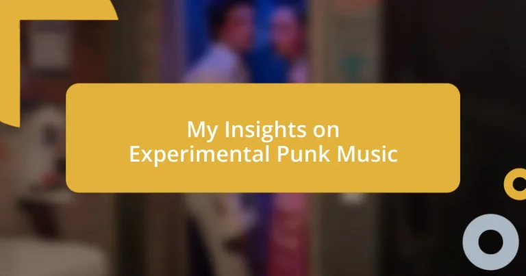 My Insights on Experimental Punk Music