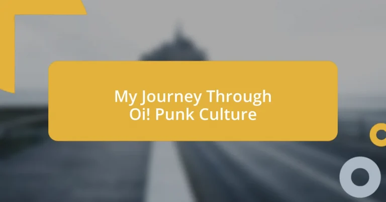 My Journey Through Oi! Punk Culture