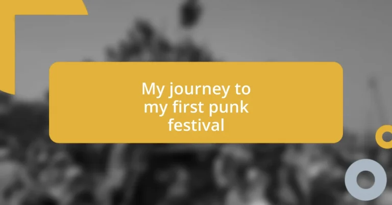 My journey to my first punk festival