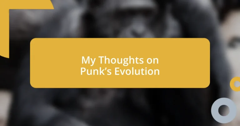 My Thoughts on Punk’s Evolution