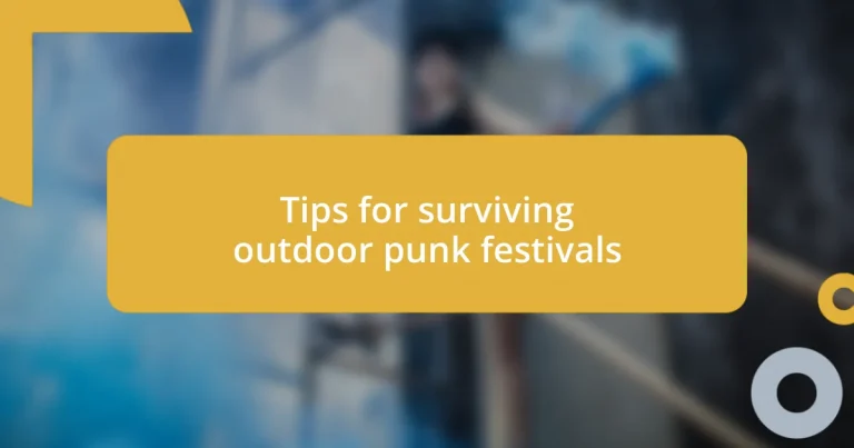 Tips for surviving outdoor punk festivals