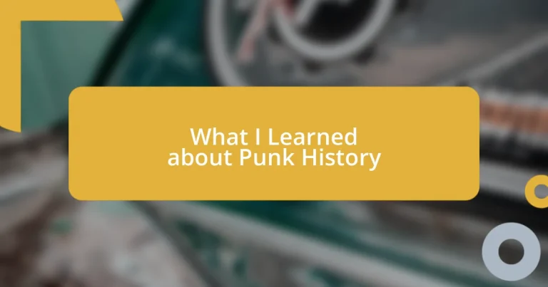 What I Learned about Punk History