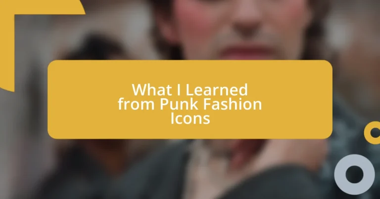 What I Learned from Punk Fashion Icons